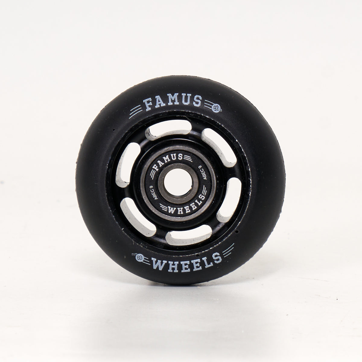 Famus Metal Core 60mm 92a Black Wheels - Inc. Bearings (Singles)