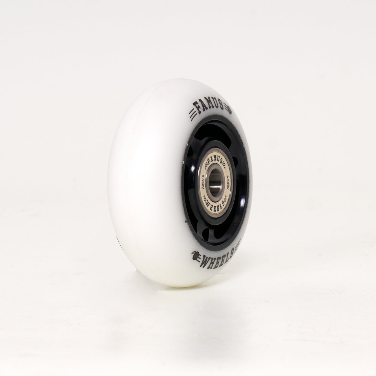 Famus Metal Core 64mm 88a White/Black Wheels - Inc. Bearings (Singles)