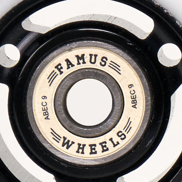 Famus Metal Core 64mm 88a White/Black Wheels - Inc. Bearings (Singles)