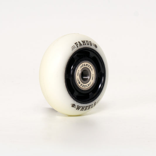 Famus Metal Core 60mm 92a White Wheels - Inc. Bearings (Singles)