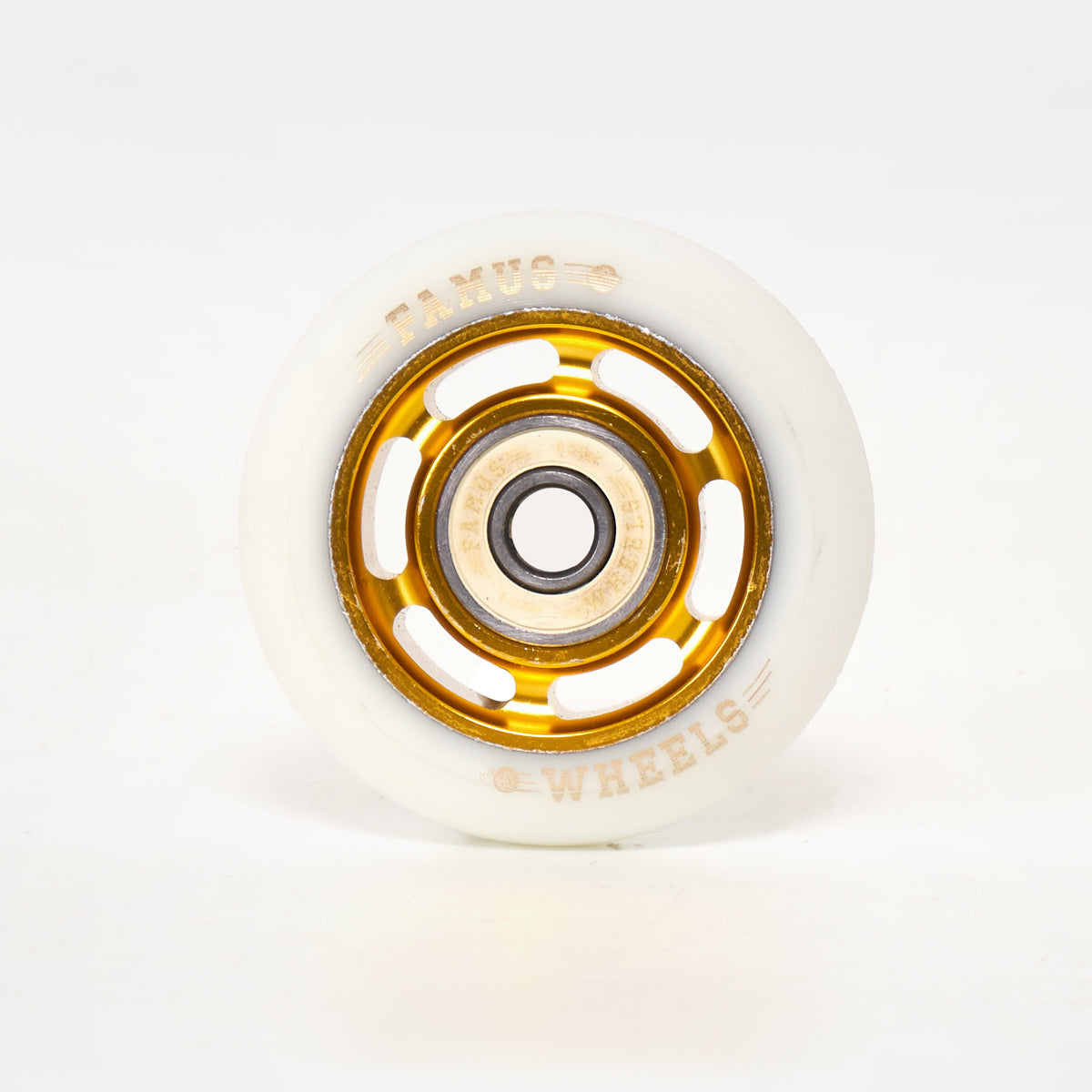 Famus Metal Core 60mm 92a White/Gold Wheels - Inc. Bearings (Singles)