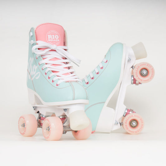 Rio Roller Script Rollerskates - Teal / Coral