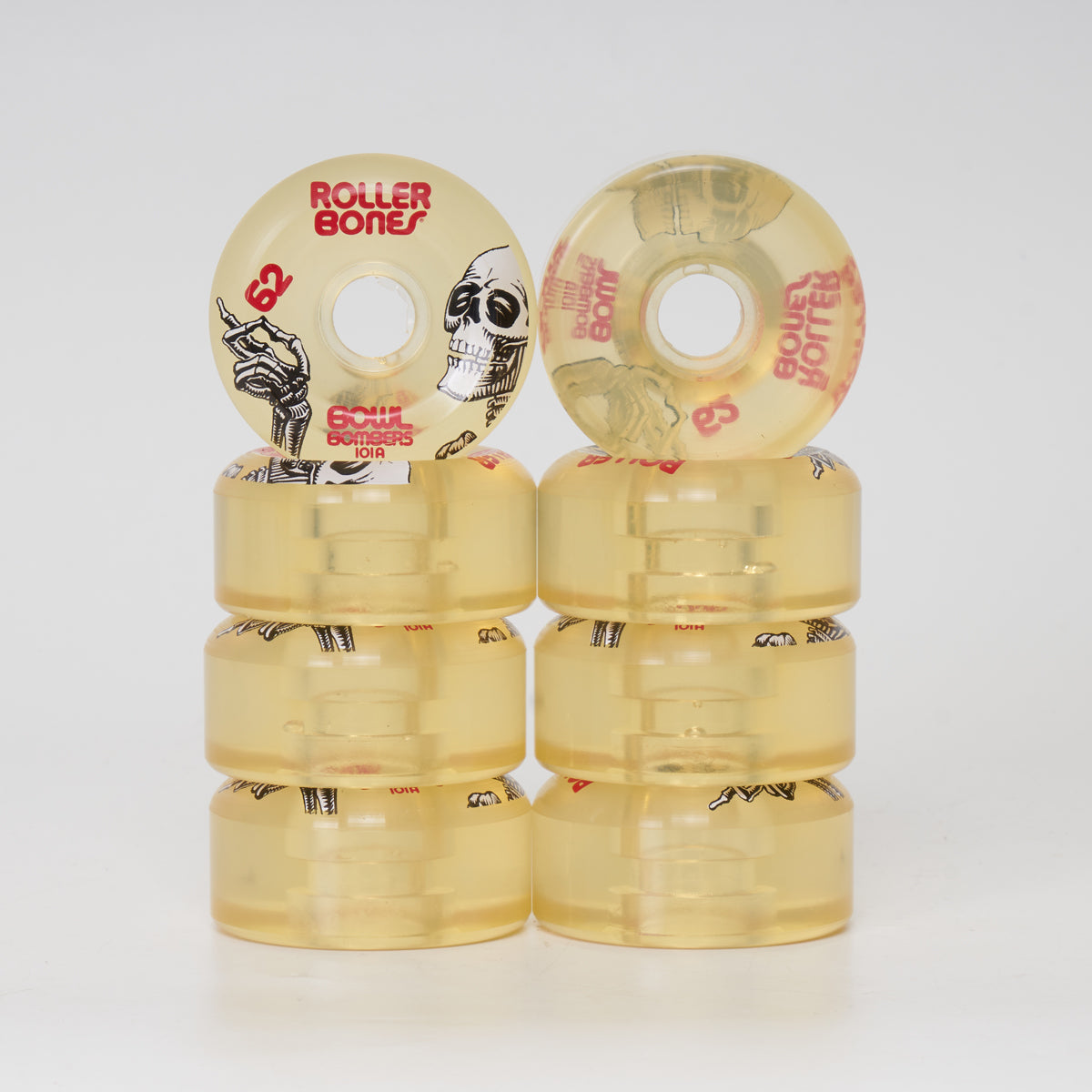 Roller Bones Bowl Bombers 62mm/101a Wheels - Clear