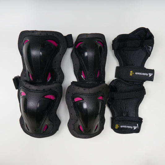 Rollerblade Skate Gear Pad Set - Black/Raspberry