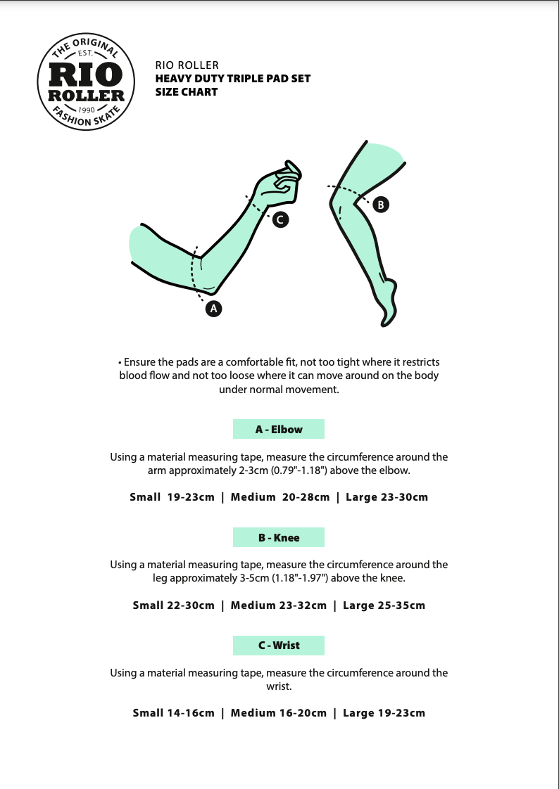 Product size chart