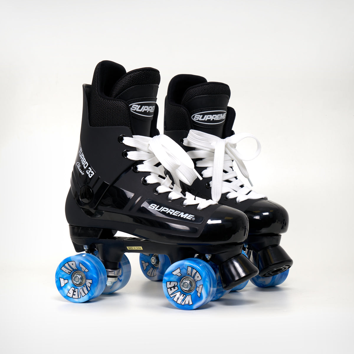 Supreme Turbo 33 Roller Skates (Bauer replacement) Black - Complete With Airwaves Wheels (Various Colours)