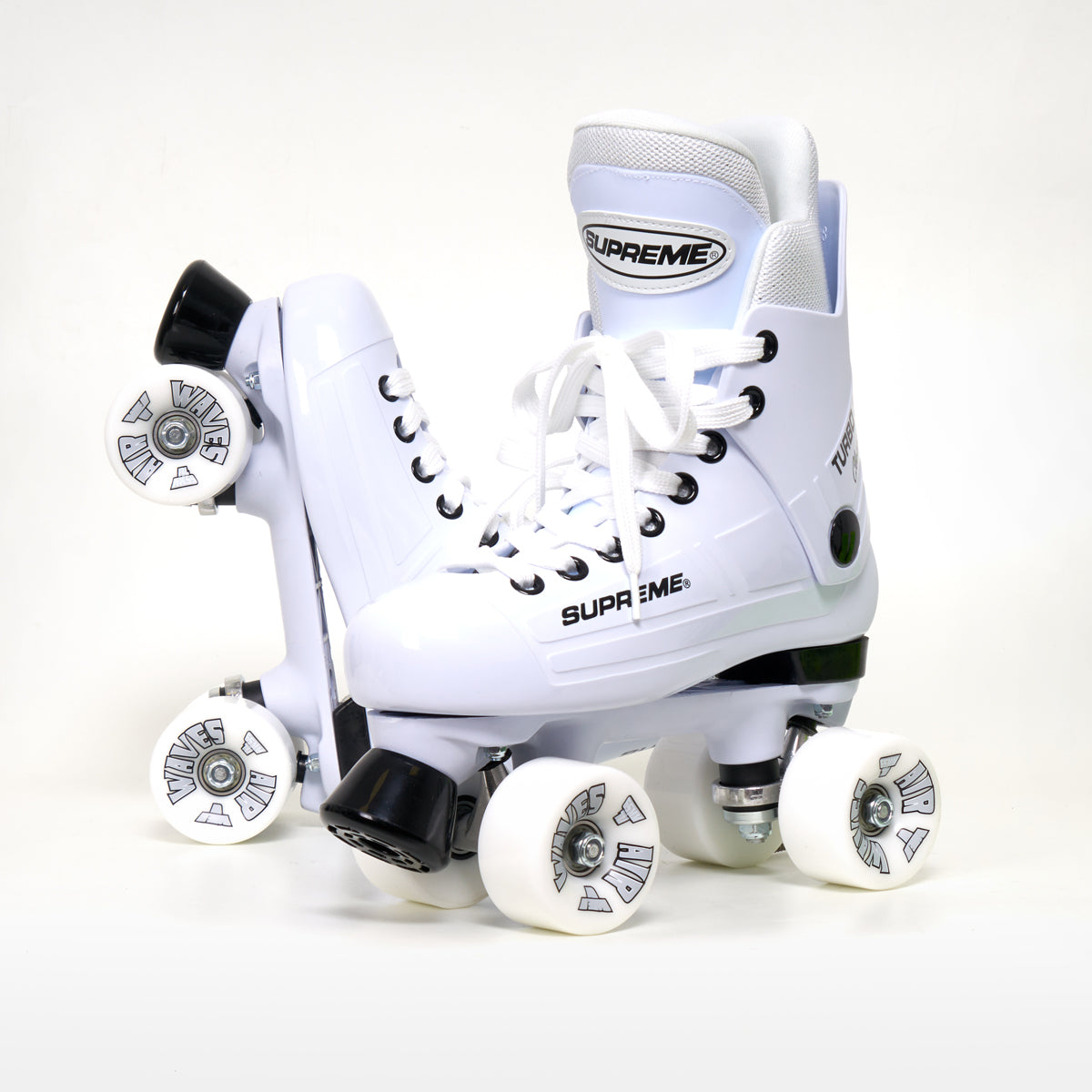 Supreme Turbo 33 White Roller Skates (Bauer replacement) - Complete With Airwaves Wheels (Various Colours)