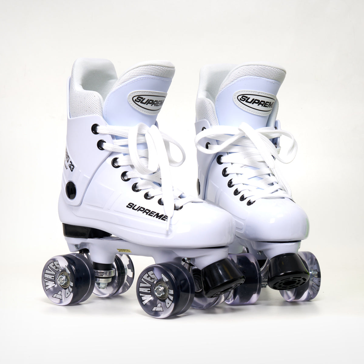 Supreme Turbo 33 White Roller Skates (Bauer replacement) - Complete With Airwaves Wheels (Various Colours)