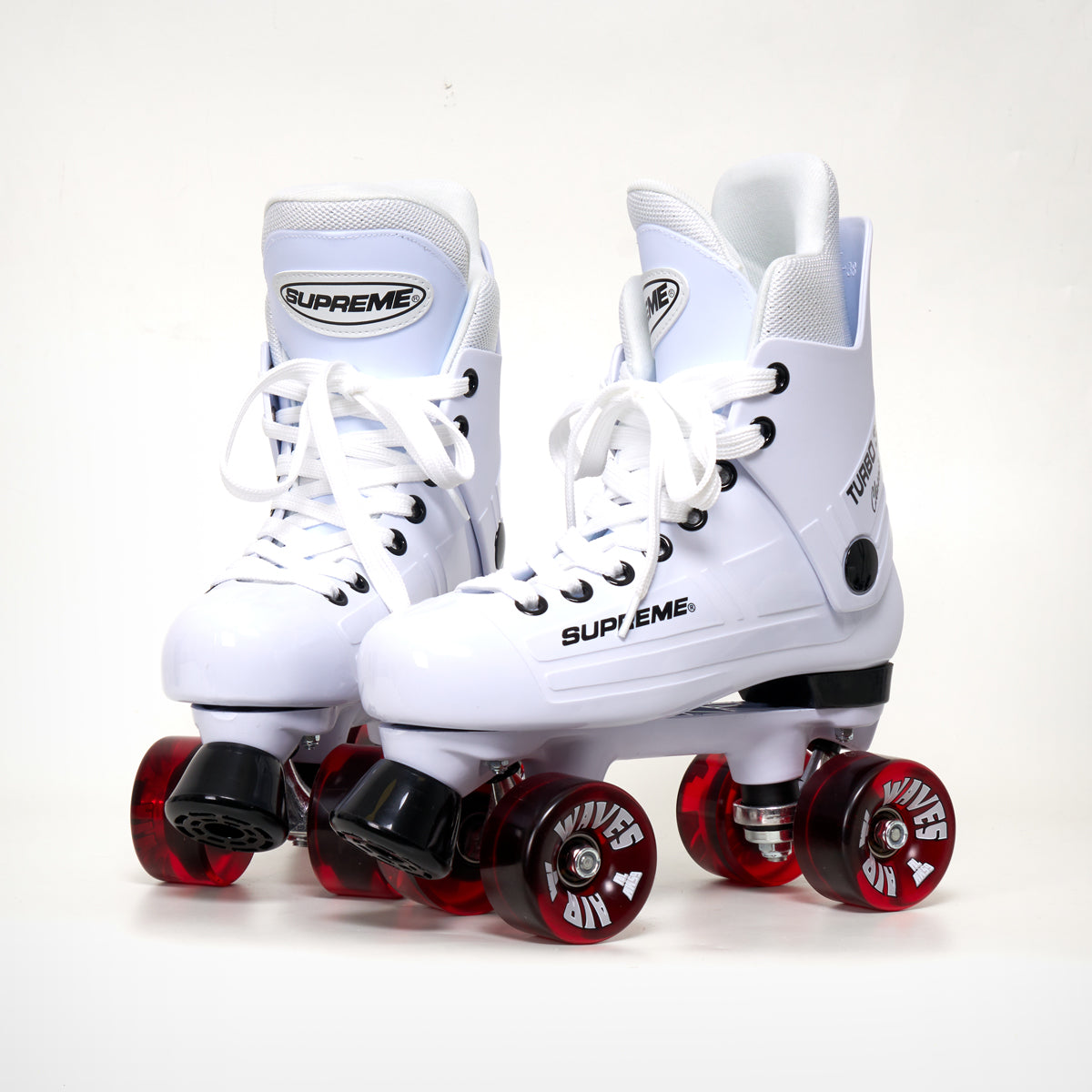 Supreme Turbo 33 White Roller Skates (Bauer replacement) - Complete With Airwaves Wheels (Various Colours)