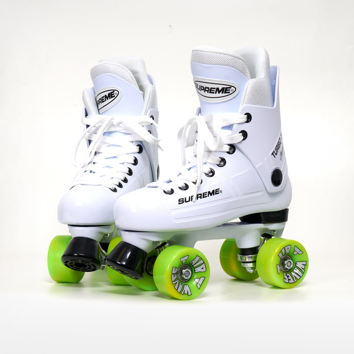 Supreme Turbo 33 White Roller Skates (Bauer replacement) - Complete With Airwaves Wheels (Various Colours)