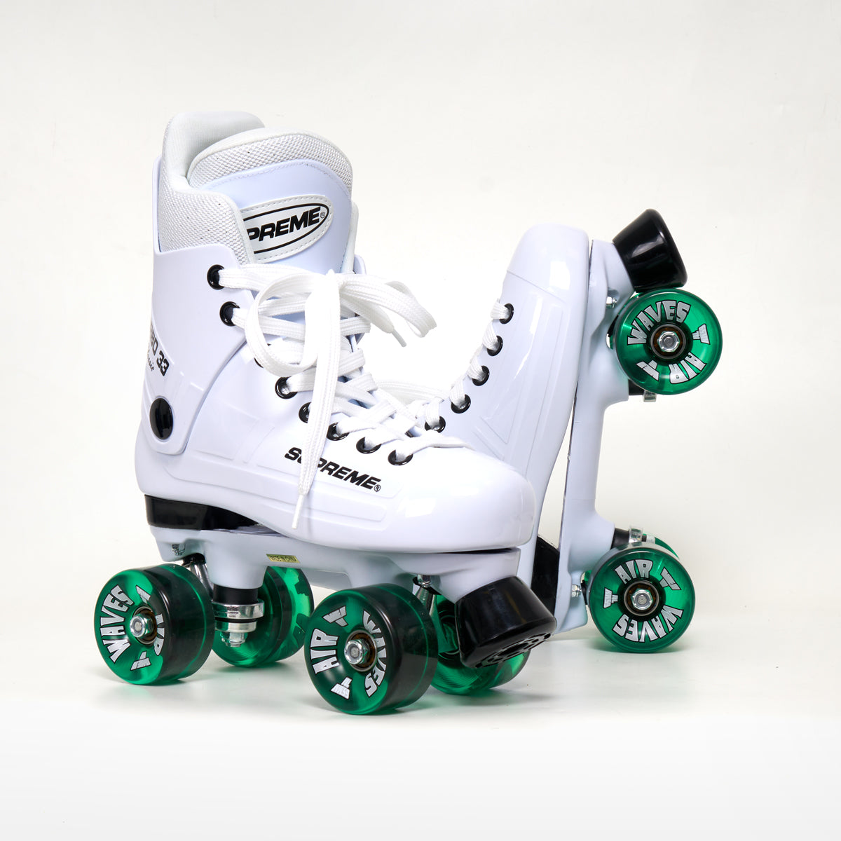 Supreme Turbo 33 White Roller Skates (Bauer replacement) - Complete With Airwaves Wheels (Various Colours)