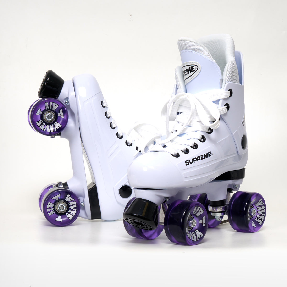 Supreme Turbo 33 White Roller Skates (Bauer replacement) - Complete With Airwaves Wheels (Various Colours)