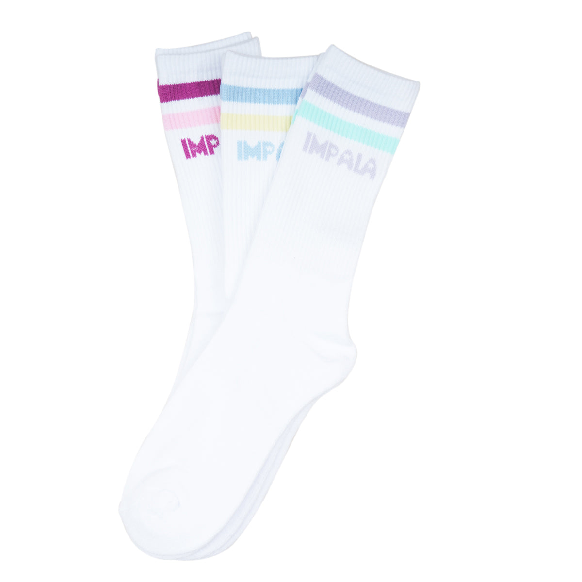 Impala Crew Socks Pastel Stripe - (3 Pack)