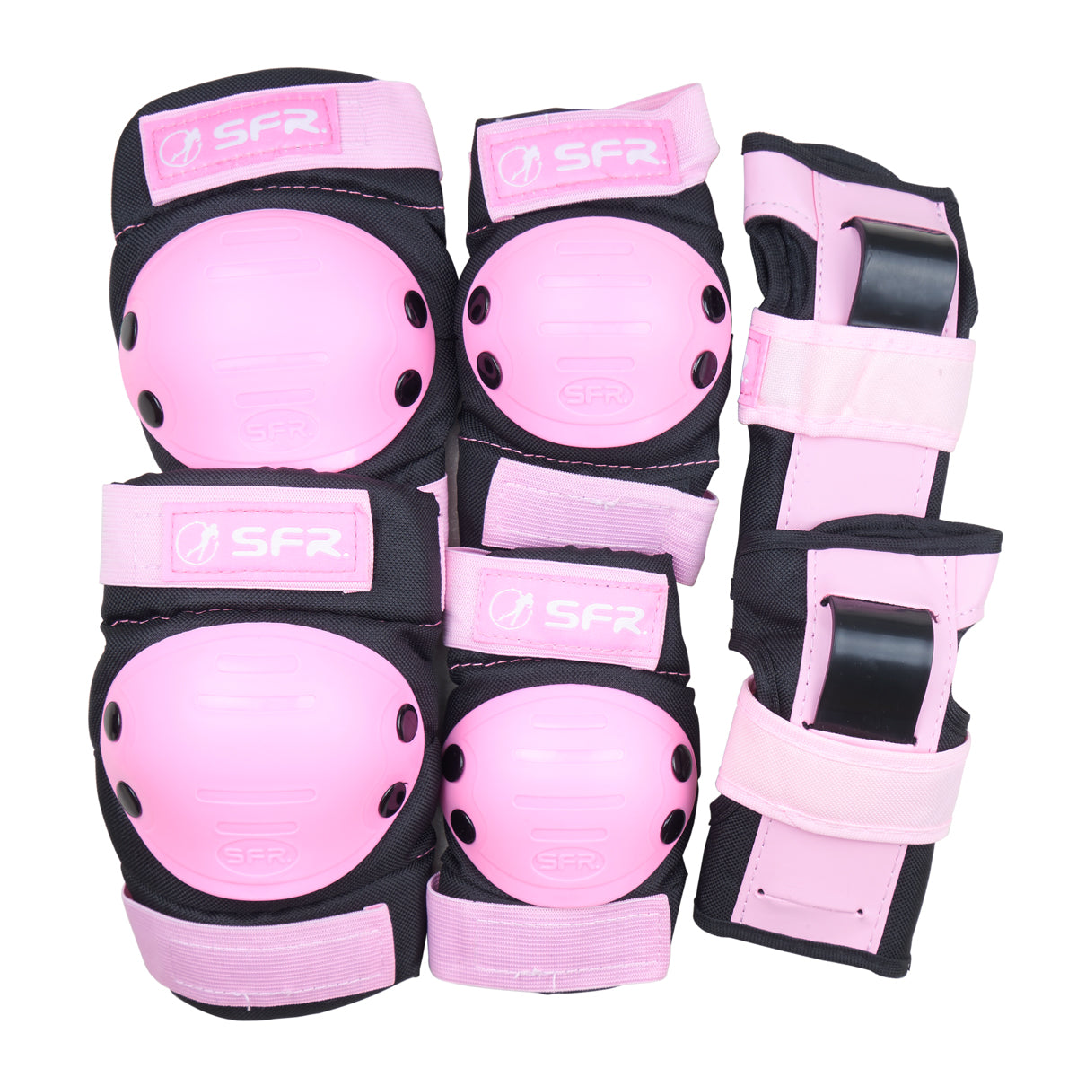 SFR Youth Ramp Triple Junior Pad Set - Pink / Black – Loco Skates